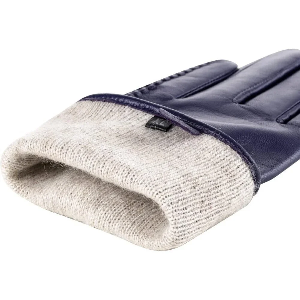 Women's Genuine Sheepskin Leather Gloves Winter Warm  Driving Gloves Purple